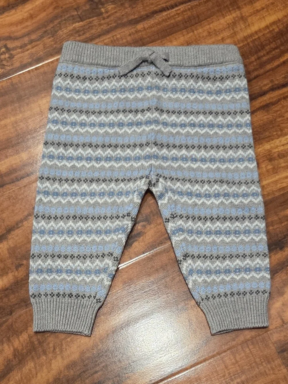 Janie and Jack NWT 3-6 months bear bodysuit & blue/gray fair isle sweater pants